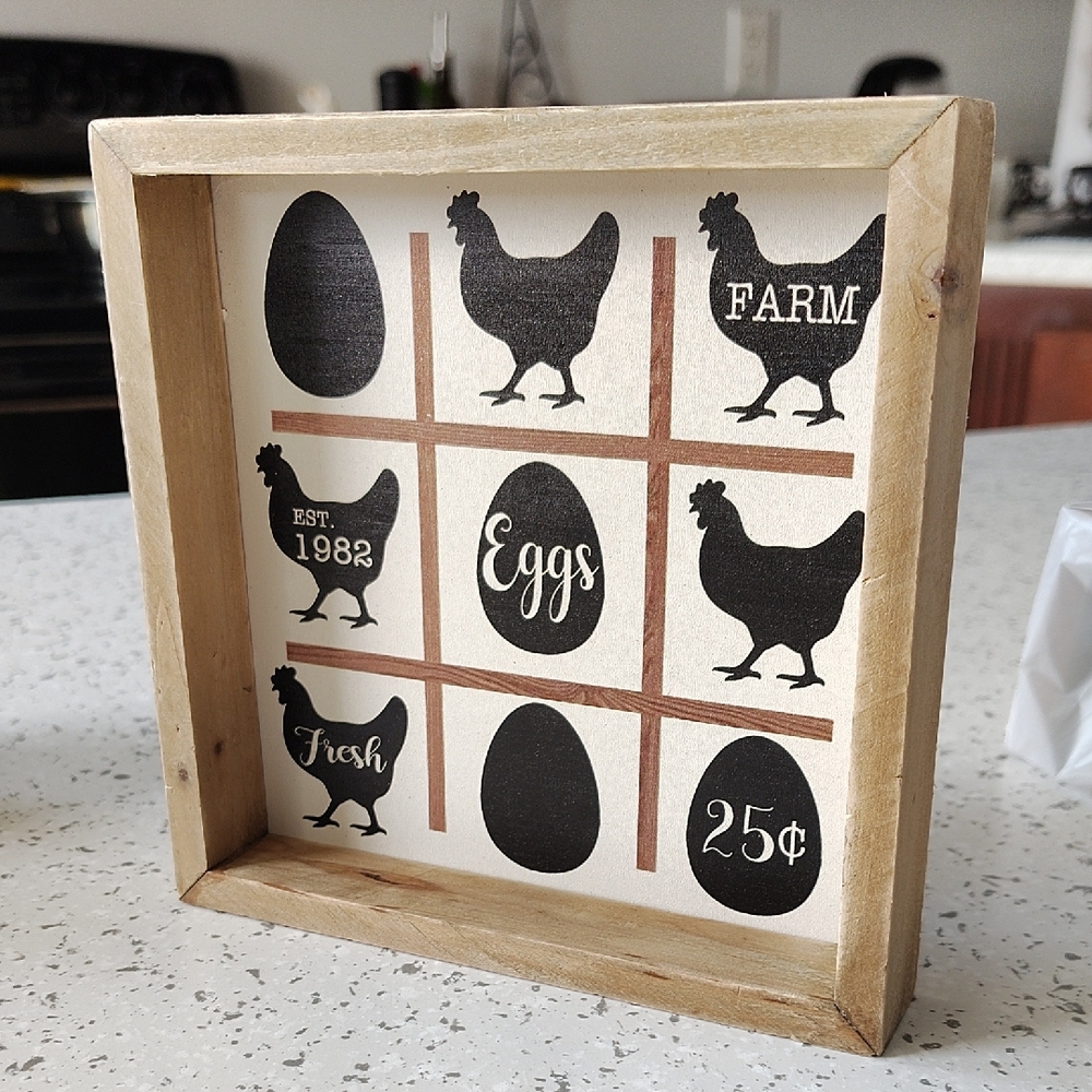 Farmhouse Chicken and Egg Art / Tic Tac Toe